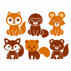 Safari animal silhouette icons set vector illustration