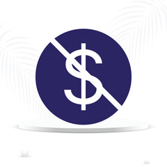 no dollars icon, no money