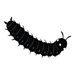 Isolated macro close-up of a green caterpillar larva insect on a white background