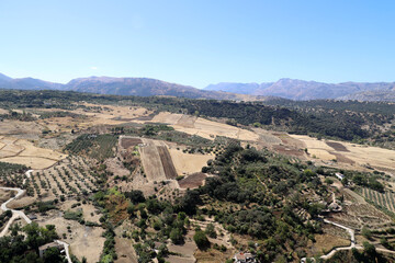 Andalusian landscape seen from the city of Ronda, Andalusia, Spain