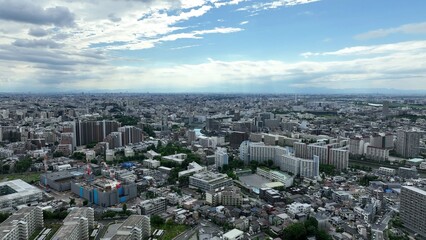 Obraz premium 住宅の多い東京の北部の空