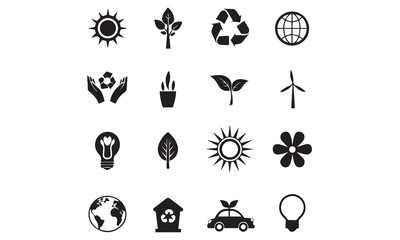 ecology icons set