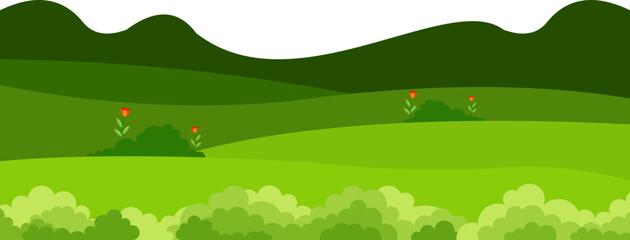 Landscape Scenery with Grass and Flower