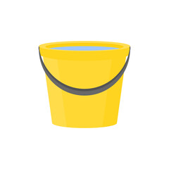 Yellow bucket with water