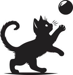 Black and white cat silhouettes with tribal animal designs