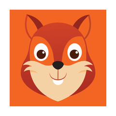 Stylized Squirrel Head with Large Cheeks