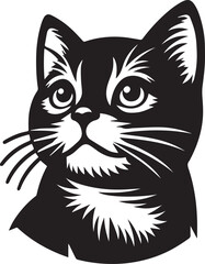 Black and white cat silhouettes with tribal animal designs