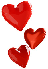 3D画像_ハートの風船_赤