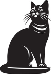 Black and white cat silhouettes with tribal animal designs