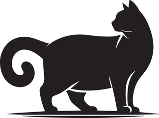 Black and white cat silhouettes with tribal animal designs