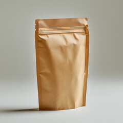 brown food bag, white background