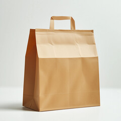 brown food bag, white background