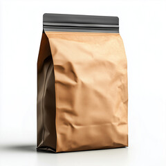 brown food bag, white background