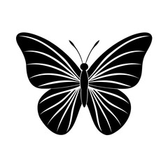 Elegant black and white butterfly vector illustration for design and decorative purposes