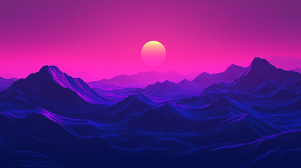 This picture shows a mysterious purple ocean with the sun slowly setting on the horizon, creating a dreamy and peaceful atmosphere.