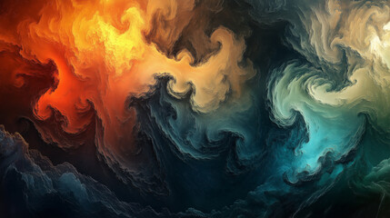 This picture shows a fantastic vortex pattern with colors transitioning from deep blue to orange-red, full of motion and mystery, as if the energy flow in the universe.