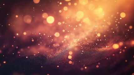 This picture shows a dreamy background with golden bokeh lights twinkling against a dark backdrop, creating a warm and mysterious atmosphere.