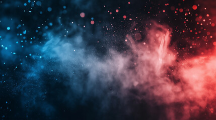 This picture shows a dynamic abstract background with red and blue smoke interwoven, creating a strong visual impact.
