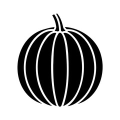 Simple and clean black and white pumpkin illustration for autumnal or harvest season