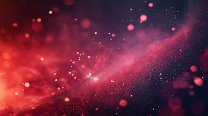 This picture shows a vibrant cosmic background with red and pink nebulae intertwined with twinkling light spots, creating a dreamy visual effect.