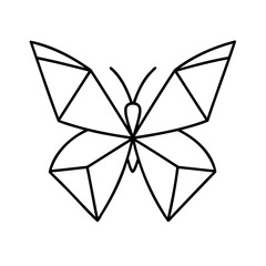 Fototapeta premium Geometric butterfly outline vector illustration perfect for branding and design projects