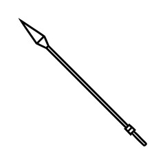 Simple black outline spear vector illustration isolated on a white background