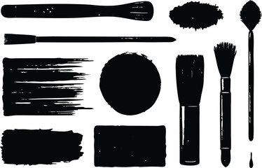 Adobe Illustrator Artwork, Paint brush strokes, Vector artistic paint ink broush stoake,line,texture,background for text.

