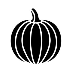Simple black and white silhouette of a pumpkin for thanksgiving and halloween celebrations