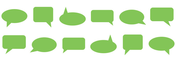 Set of comment speech bubble on orange background. Chat message speech bubble