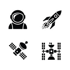 Design a set of 4 Space Exploration Icons