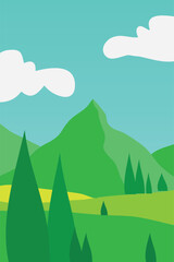 landscape with mountains