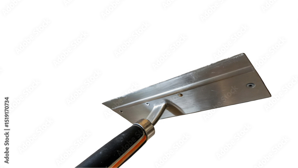Aufkleber Clean drywall taping knife with a soft grip handle, angled for comfortable use, isolated on a transparent background, ready for compositing and design projects