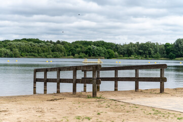wooden bridge over the lake