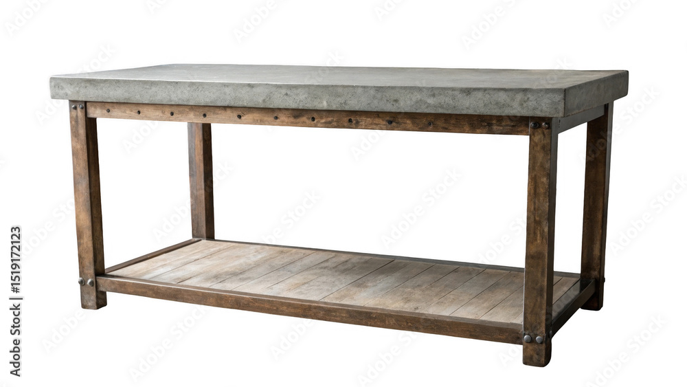Poster sleek concrete top paired with a sturdy wooden base enhances modern industrial design in any kitchen