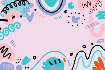 Playful Abstract Shapes in Pastel Tones Doodles