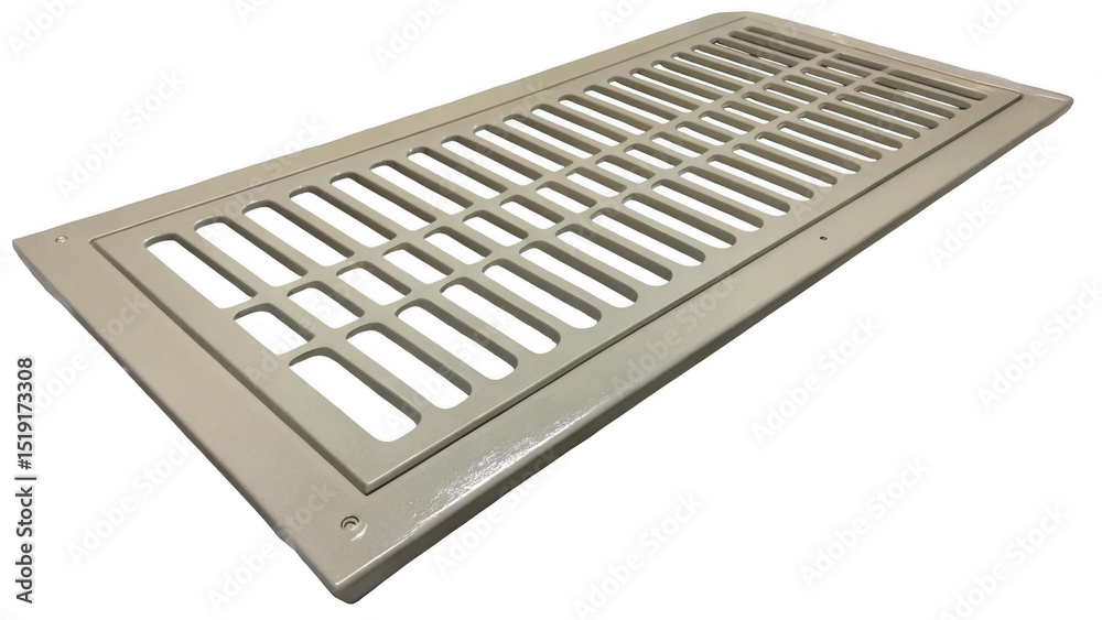 Fototapete metallic air vent grille designed for ventilation systems, featuring a rectangular shape and a serie
