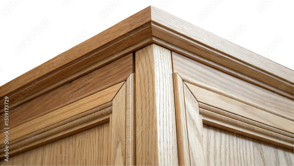 Poster finely crafted wooden furniture corner highlighting intricate details against a transparent backgrou
