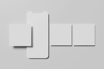 Blank social media instagram post for mockup - 3D Rendering
