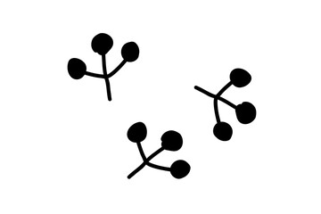 北欧風の手描き植物ラインアート　黒