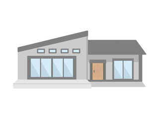 平屋  家  建物  イラスト