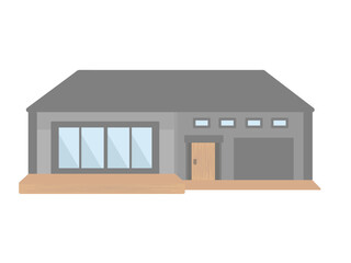 平屋  家  建物  イラスト