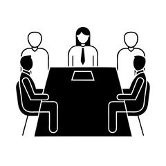 Business meeting icon depicting professionalism and collaboration in a corporate setting
