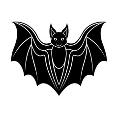 Simple black bat silhouette illustration perfect for halloween and spooky holiday decorations