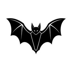 Flat black bat illustration symbolizing halloween season and spooky holiday celebrations