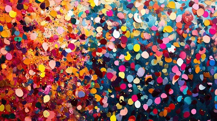 Festive and colorful street confetti illustration.