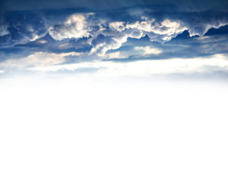 Dramatic cloudscape over dark horizon scenic sky nature photography clouds, blue sky on transparent background