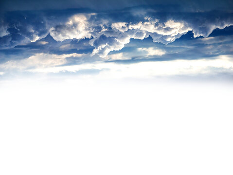 Dramatic cloudscape over dark horizon scenic sky nature photography clouds, blue sky on transparent background