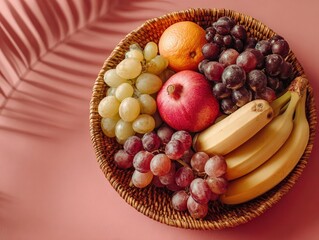 Engage in crafting a composition featuring a fruit bowl and wellness essentials