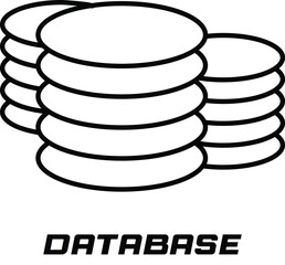 Database Icon – Cloud Storage and Data Management Symbol for Technology and IT