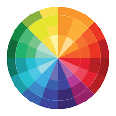 Fototapeta premium A vibrant color wheel showcasing various hues and shades in a circular graphic illustration viewed from directly above